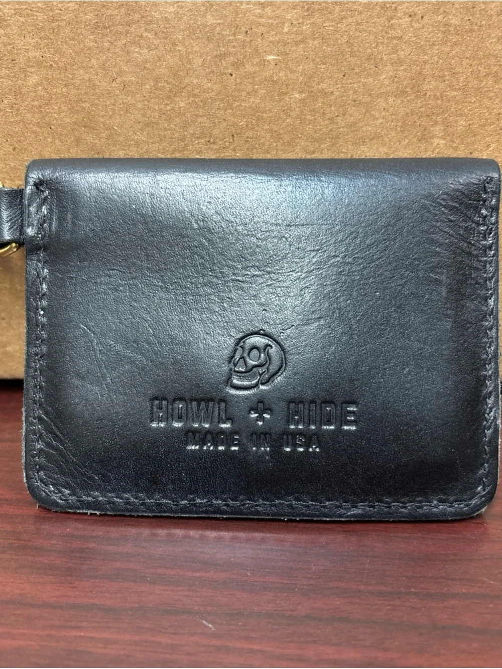 Howl + Hide Leather Keychain Wallet Made USA With Hook & Snap Button Closure